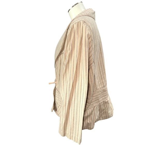 Mix It 3X Plus Brown Tan Jacket Open Front Textured Casual Layer City Streetcore - Picture 5 of 11